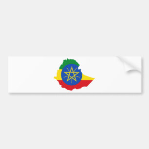 Ethiopia Flag Map ET Bumpersticker