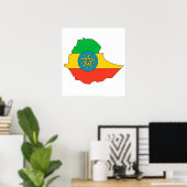 Ethiopia Flag Map - volledige grootte Poster (Thuiskantoor)