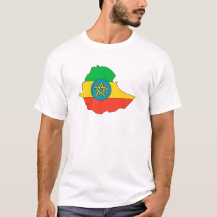 Ethiopia Flag Map - volledige grootte T-shirt