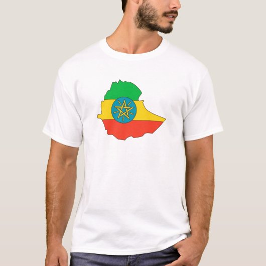 Ethiopia Flag Map - volledige grootte T-shirt (Voorkant)