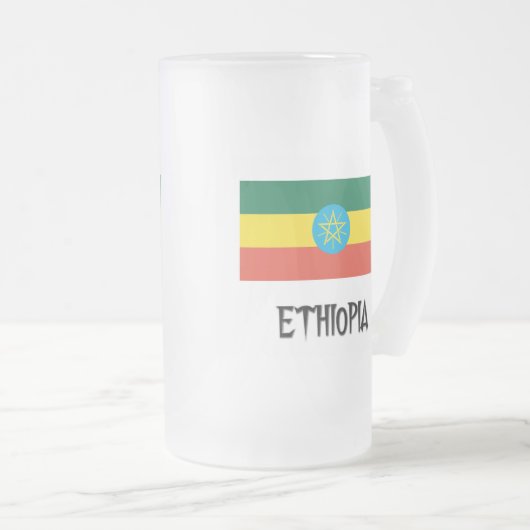 Ethiopia Flag Matglas Bierpul (Voorkant rechts)