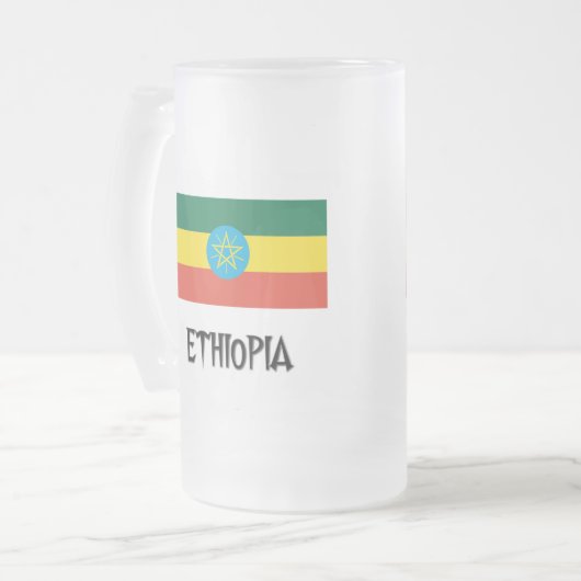 Ethiopia Flag Matglas Bierpul (Voorkant links)