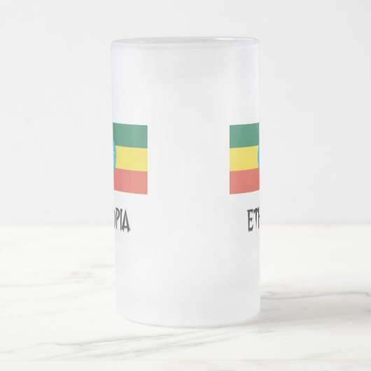 Ethiopia Flag Matglas Bierpul (Center)