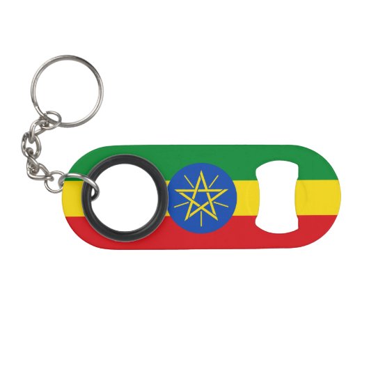 Ethiopia Flag Mini Flessenopener (Voorkant (Horizontaal))
