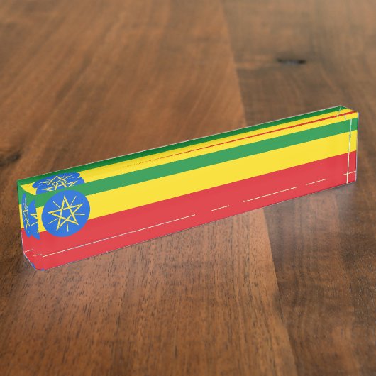 Ethiopia Flag Naambordje (Zijkant)