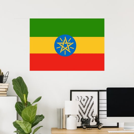Ethiopia Flag Poster (Thuiskantoor)