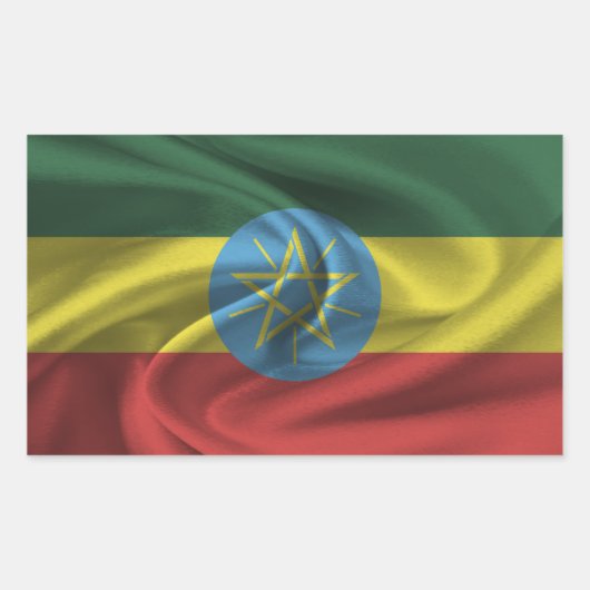 Ethiopia Flag Rechthoekige Sticker (Voorkant)