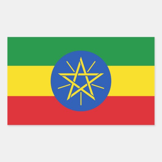 Ethiopia Flag Rechthoekige Sticker (Voorkant)
