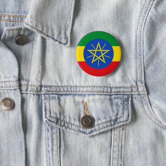 Ethiopia Flag Ronde Button 5,7 Cm (In situ)