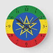 Ethiopia Flag Ronde Klok (Voorkant)