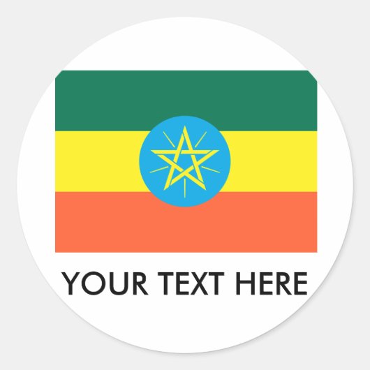 Ethiopia Flag Ronde Sticker (Voorkant)