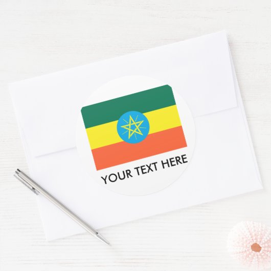 Ethiopia Flag Ronde Sticker (Envelop)