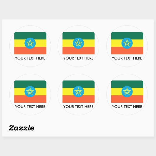 Ethiopia Flag Ronde Sticker (Vel)