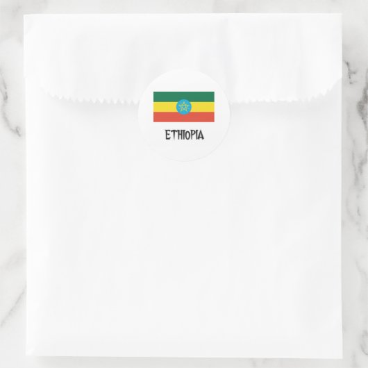 Ethiopia Flag Ronde Sticker (Tas)