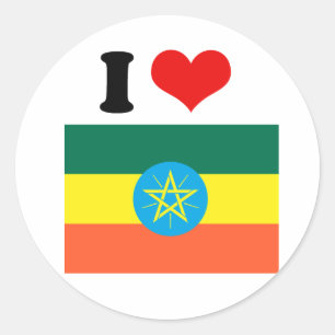 Ethiopia Flag Ronde Sticker