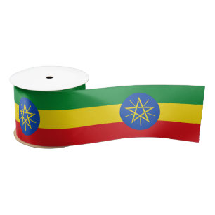 Ethiopia Flag Satijnen Lint