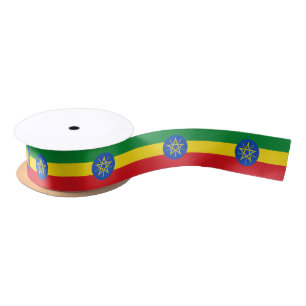 Ethiopia Flag Satijnen Lint