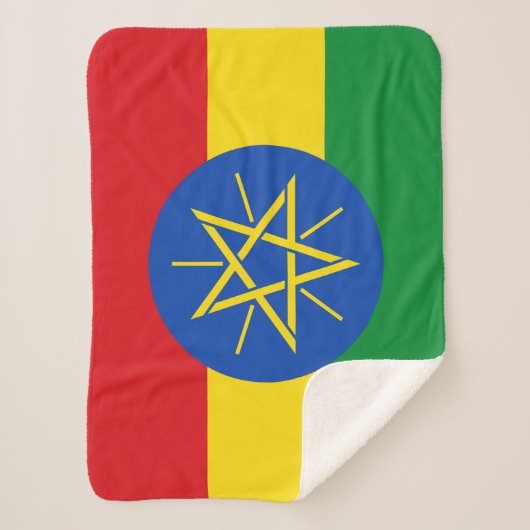 Ethiopia Flag Sherpa Deken (Voorkant)
