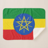 Ethiopia Flag Sherpa Deken (Voorkant (horizontaal))