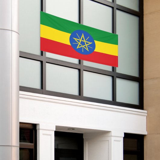 Ethiopia Flag Spandoek (Buitenkant Gebouw)