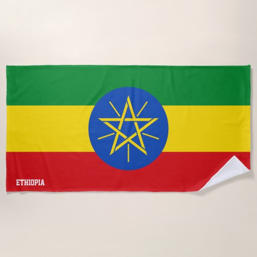 Ethiopia Flag Splendid Patriotic Strandlaken (Voorkant)