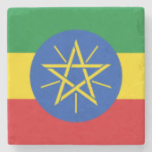 Ethiopia Flag Stenen Onderzetter (Voorkant)