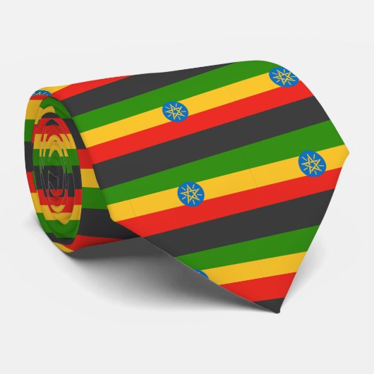 Ethiopia Flag Stropdas (Opgerold)