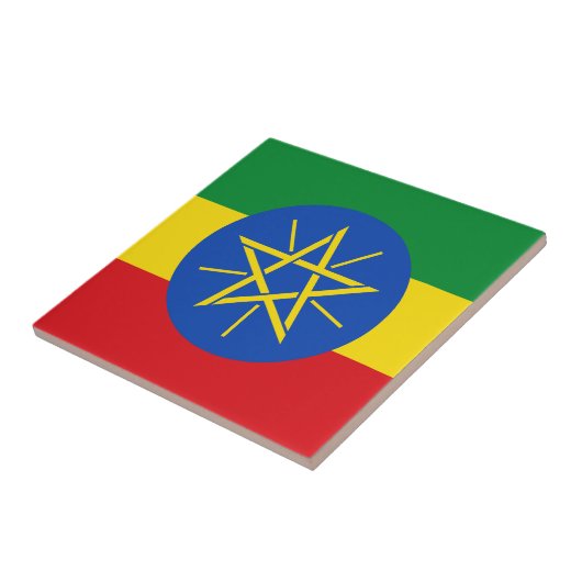 Ethiopia Flag Tegeltje (Zijkant)
