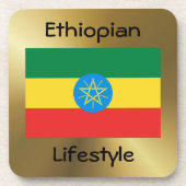 Ethiopia Flag+Text Onderzetter (Voorkant)