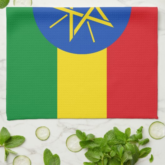 Ethiopia Flag Theedoek (Gevouwen)