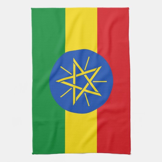 Ethiopia Flag Theedoek (Verticaal)