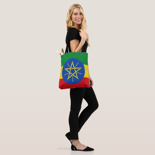 Ethiopia Flag Tote Bag (Op model)
