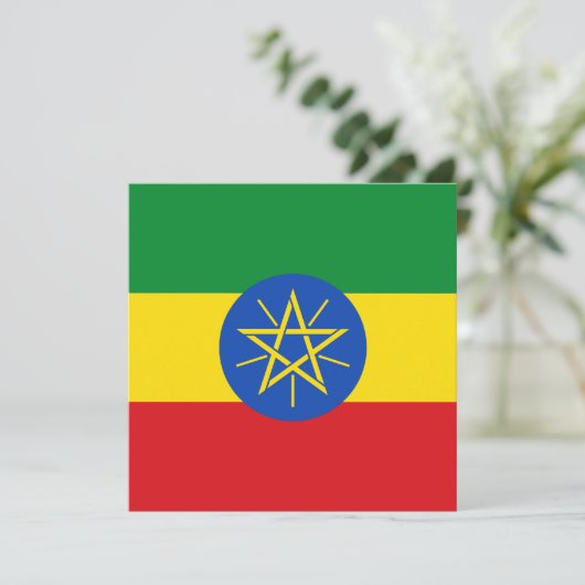 Ethiopia Flag Uitnodiging (Staand voorkant)