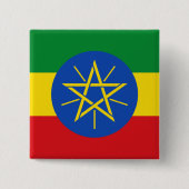 Ethiopia Flag Vierkante Button 5,1 Cm (Voorkant)