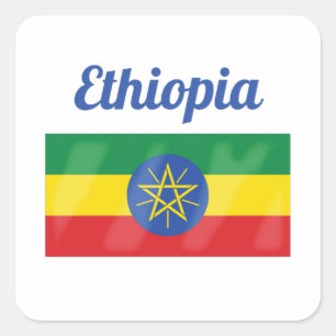 Ethiopia Flag Vierkante Sticker