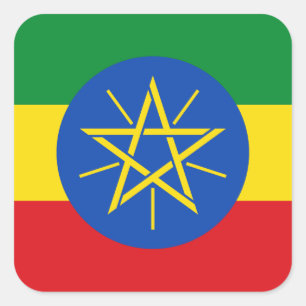 Ethiopia Flag Vierkante Sticker