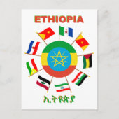 Ethiopia Flags Pinrad Briefkaart (Voorkant)