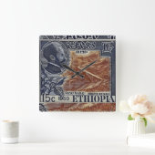 Ethiopia Haile Selassie Rasta Jah Rastafari Roots Vierkante Klok (Huis)