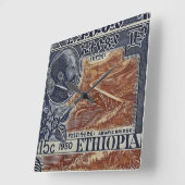 Ethiopia Haile Selassie Rasta Jah Rastafari Roots Vierkante Klok (Hoek)