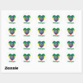 Ethiopia Heart Flag Ronde Sticker (Vel)