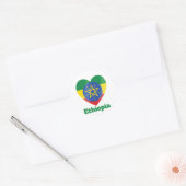 Ethiopia Heart Flag Ronde Sticker (Envelop)