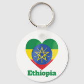 Ethiopia Heart Flag Sleutelhanger (Voorkant)