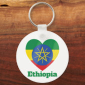 Ethiopia Heart Flag Sleutelhanger (Achterkant)