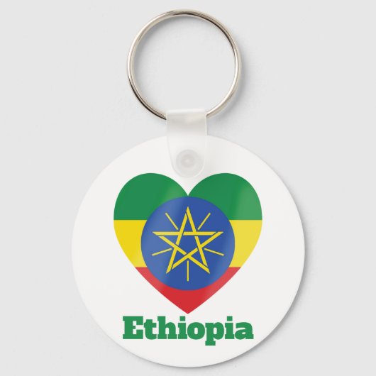 Ethiopia Heart Flag Sleutelhanger (Achterkant)