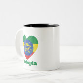Ethiopia Heart Flag Tweekleurige Koffiemok (Voorkant links)