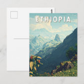 Ethiopia Illustration Travel Art Vintage Briefkaart (Voorkant / Achterkant)