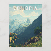 Ethiopia Illustration Travel Art Vintage Briefkaart (Voorkant)
