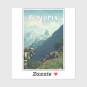 Ethiopia Illustration Travel Art Vintage Sticker (Vel)