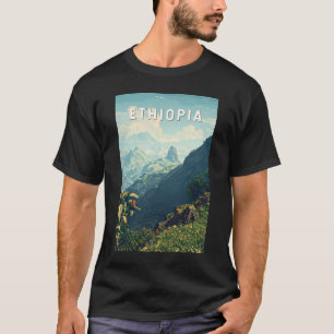Ethiopia Illustration Travel Art Vintage T-shirt