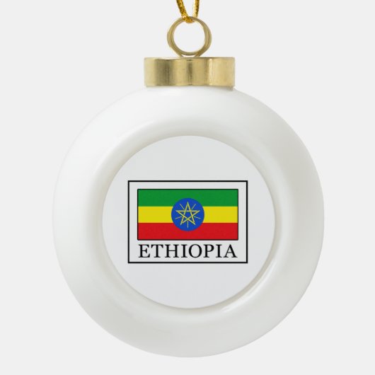 Ethiopia Keramische Bal Ornament (Voorkant)